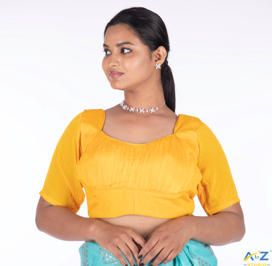 🌼 Haldi Blouse Ideas That Are Comfortable & Stylish