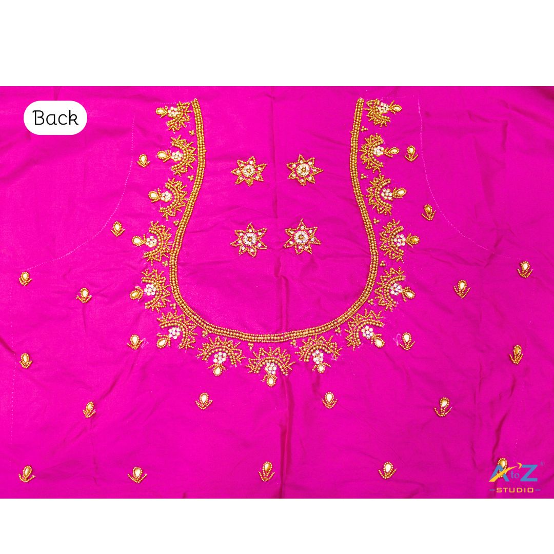 Fandango Silk Blouse Piece With Aari Work