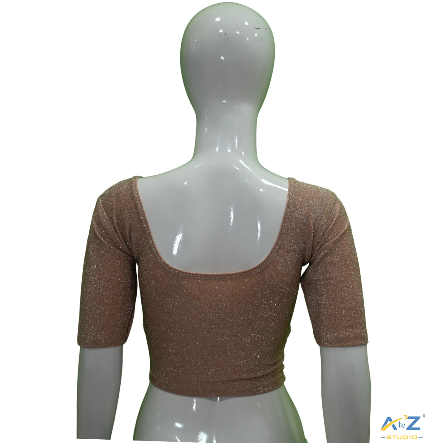Peach Metallic Lycra Shiny Elbow Sleeves