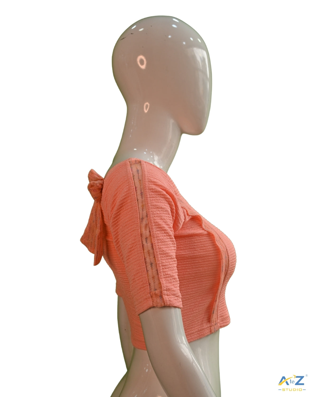 Light Peach Crush Blouse with Tissue Lines