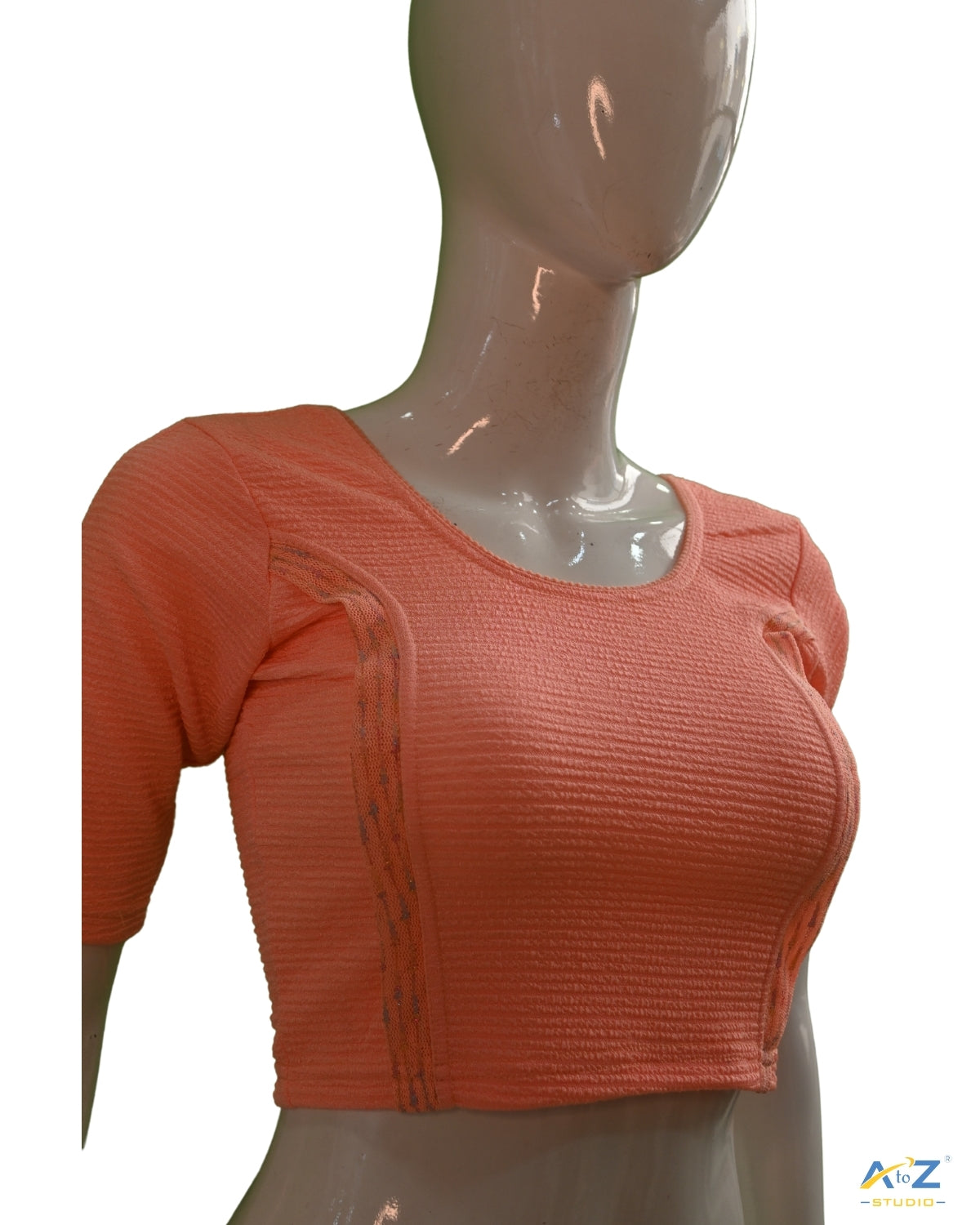 Light Peach Crush Blouse with Tissue Lines