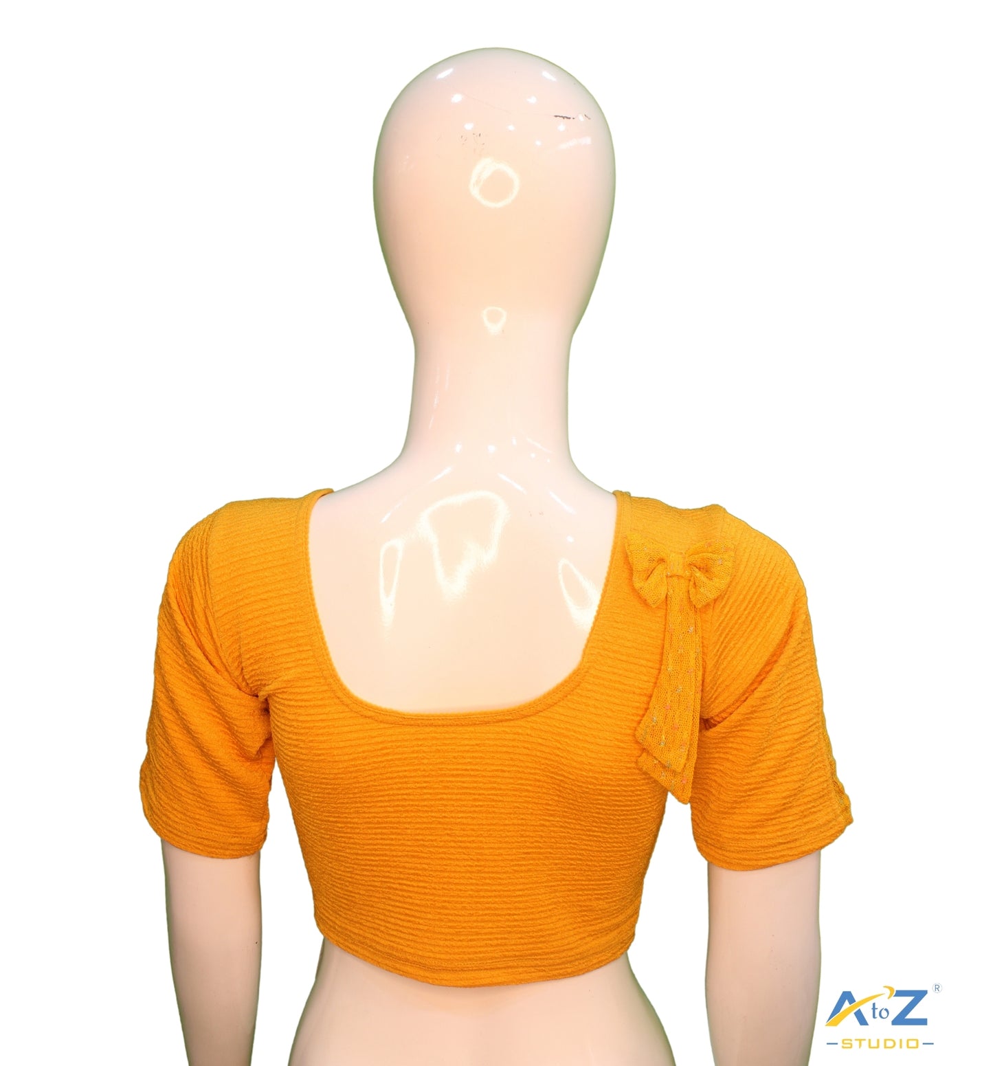Mango Crush Blouse with Tissue Lines