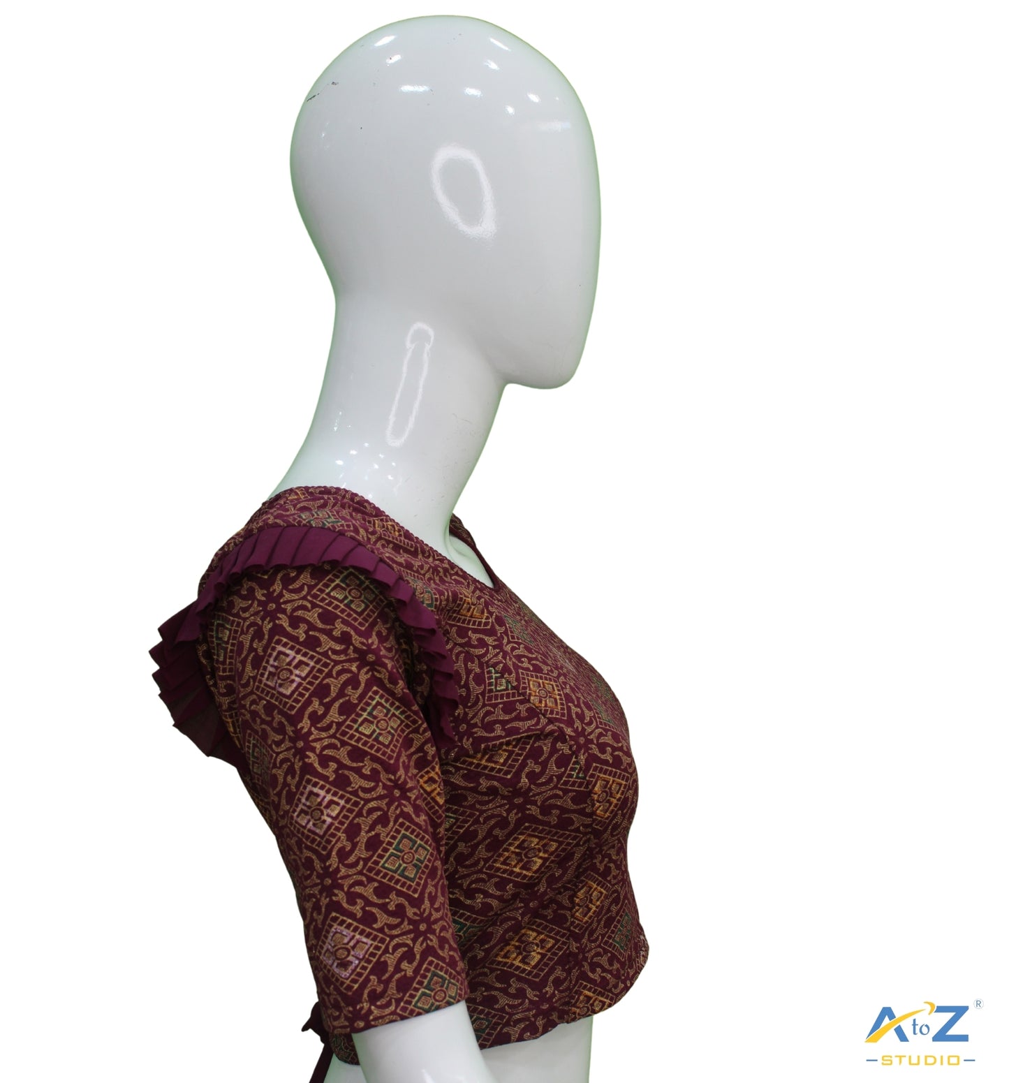 Wine Crush Blouse with Kite Print