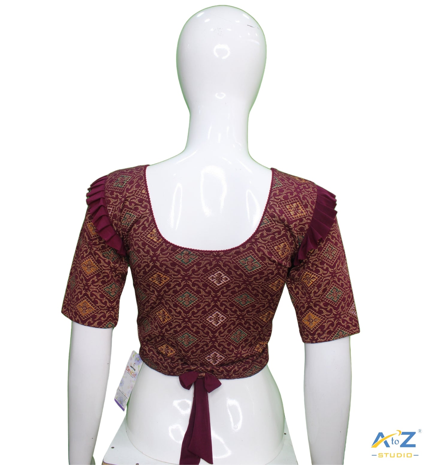 Wine Crush Blouse with Kite Print