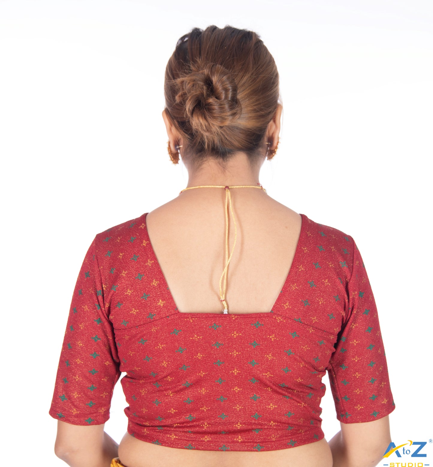 Maroon Crush Blouse with Foil Print