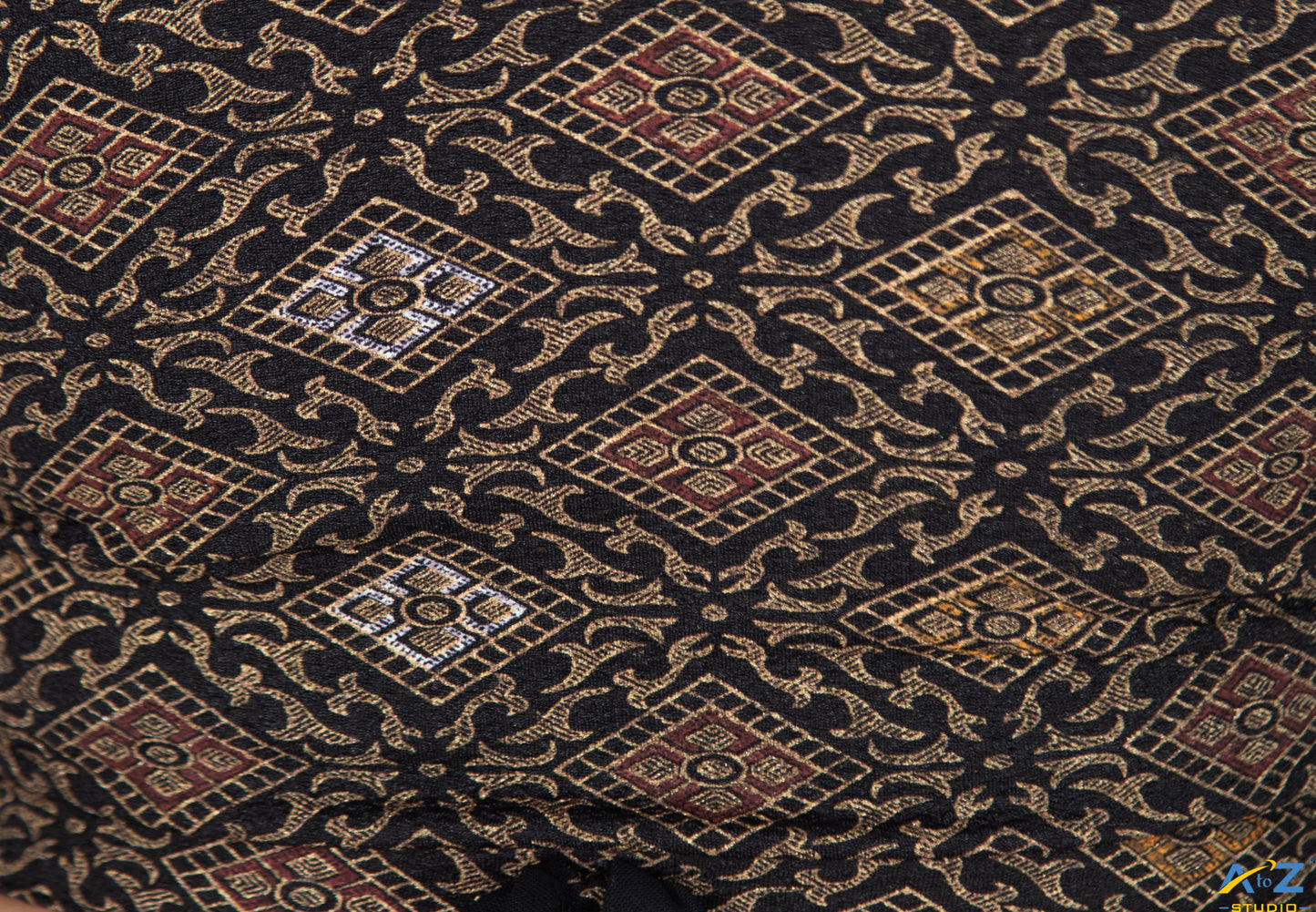 Black Crush Blouse with Kite Print