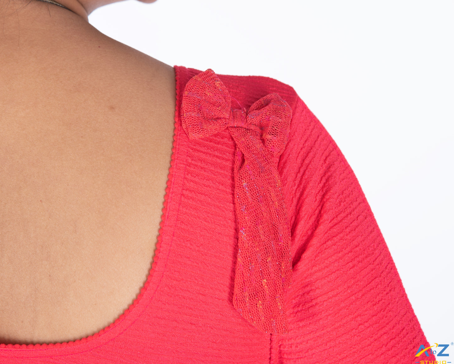 Tomato Crush Blouse with Tissue Lines