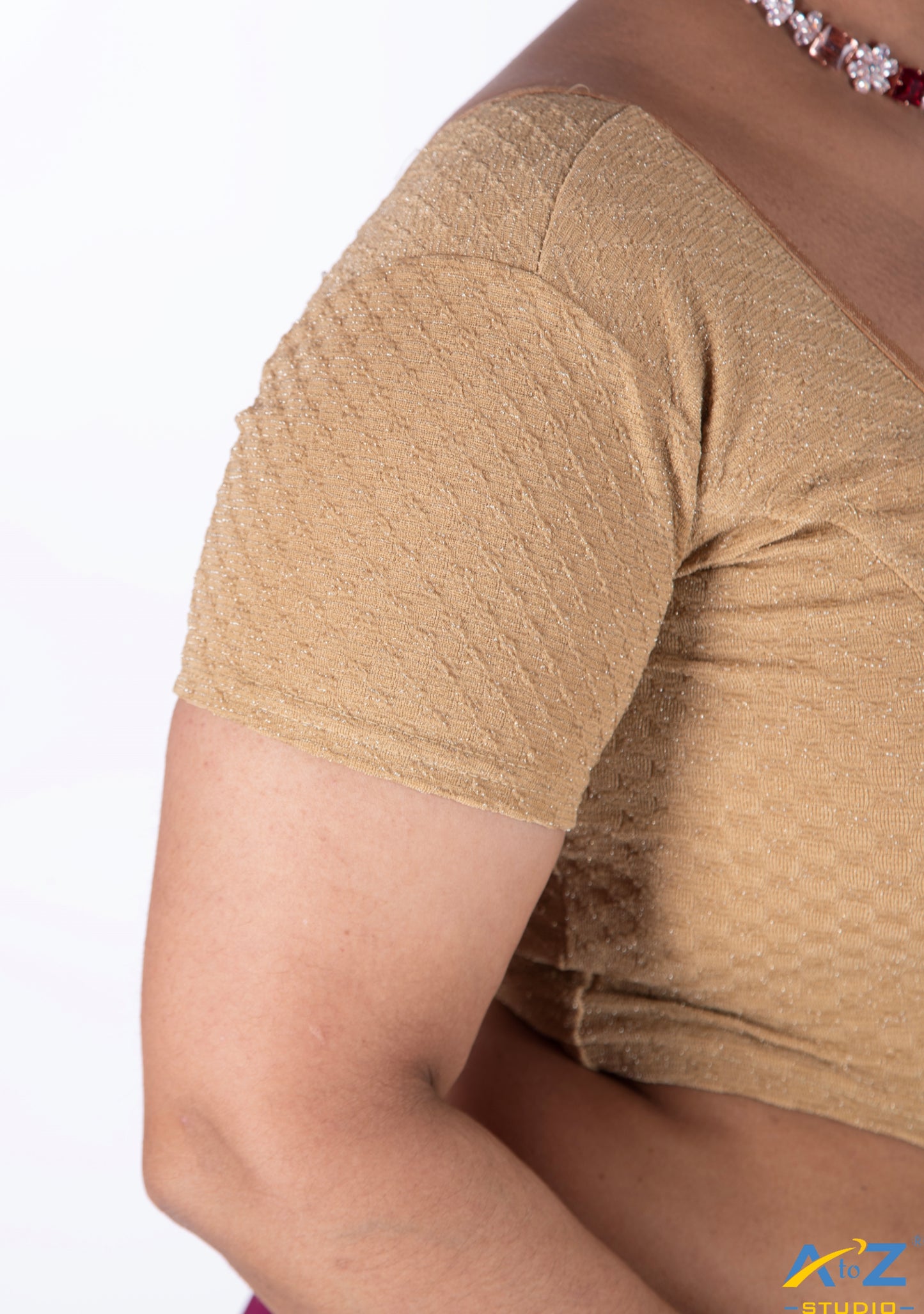 Dark Cream Crush Fabric Shimmer Tissue Design