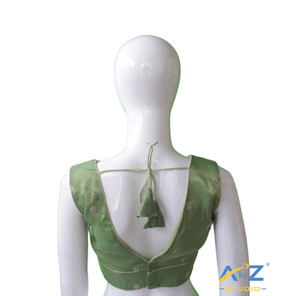 Pista color Glow V-Neck Embroidered Blouse