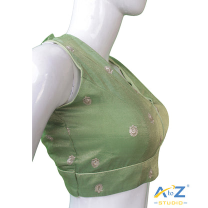 Pista color Glow V-Neck Embroidered Blouse