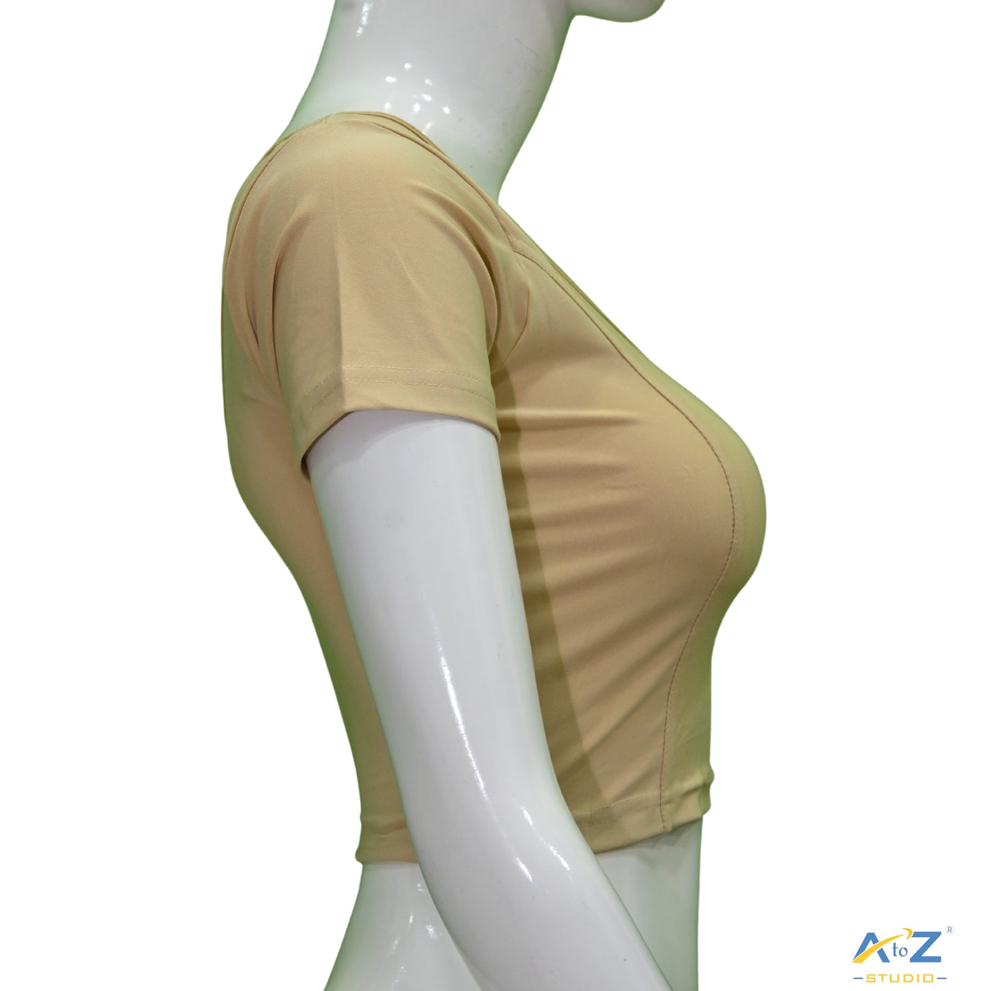 Butter Polyester Lycra Plain Short Sleeves
