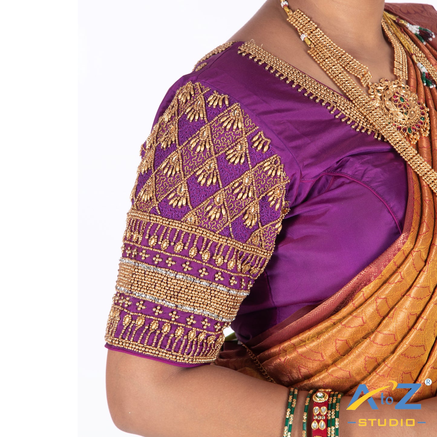 Bright purple Silk Cloth Blouse with Kite Design