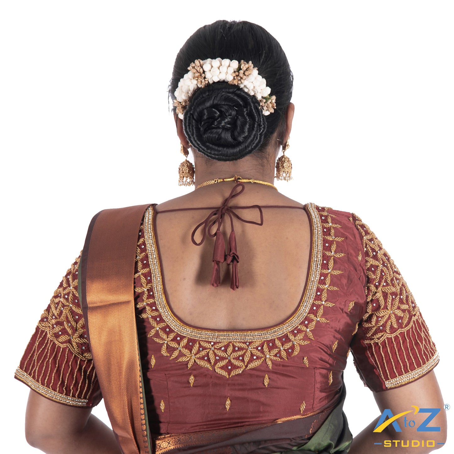Maroon Silk Cloth Blouse with Star design Design