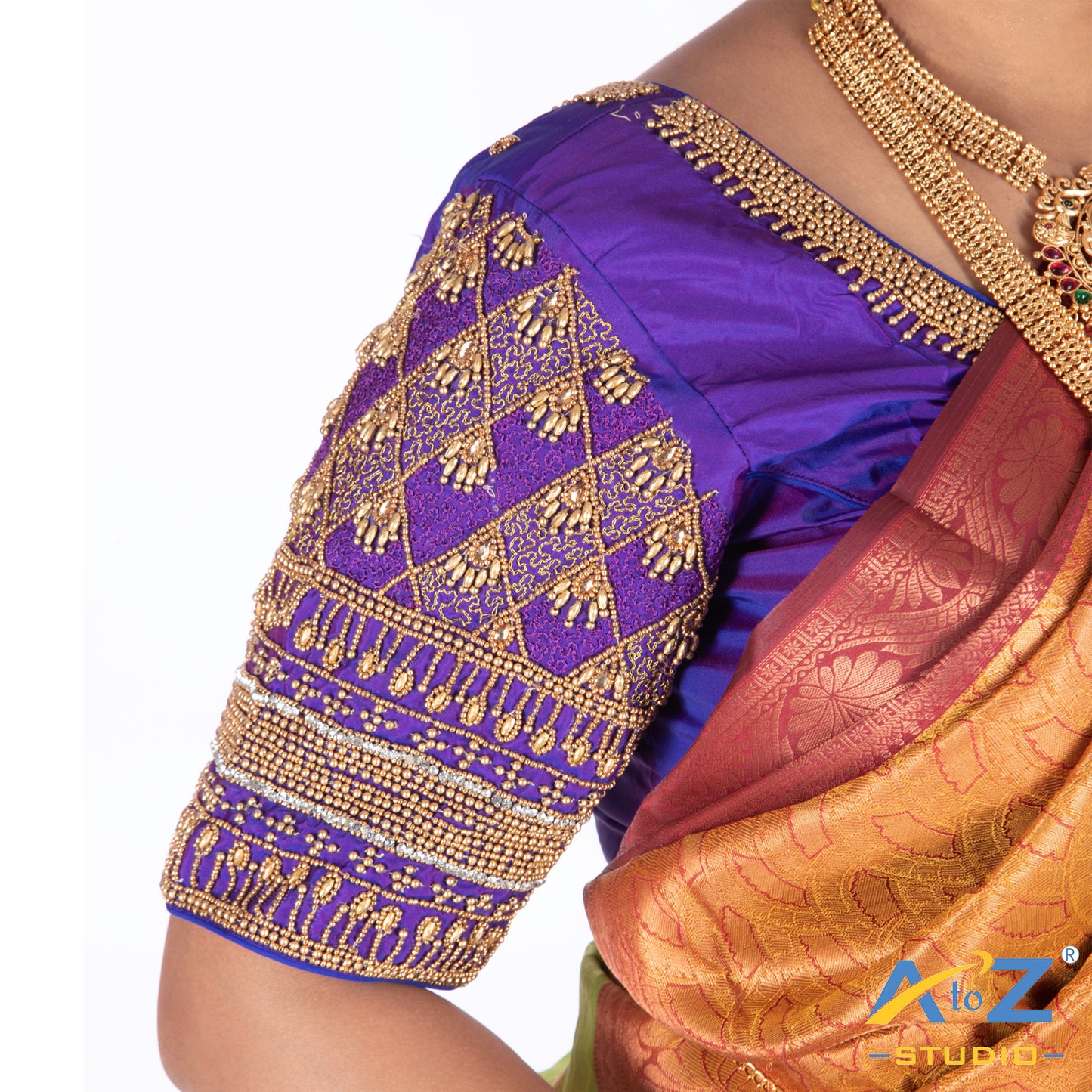 Purple Tissue Cloth Blouse with Kite Design