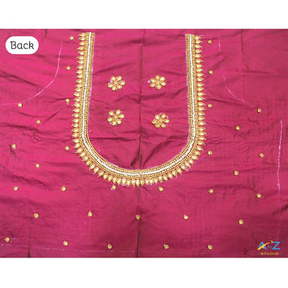 Sangria  Silk Blouse Piece With Aari Work
