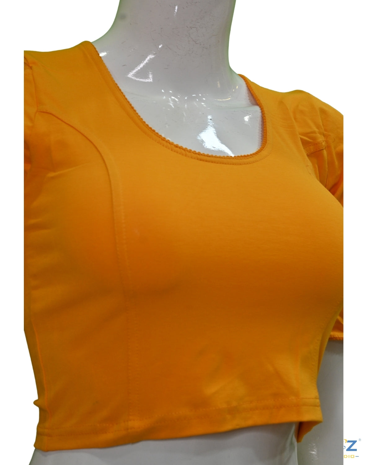 Mango Cotton Lycra Blouse with Netted Flower Design