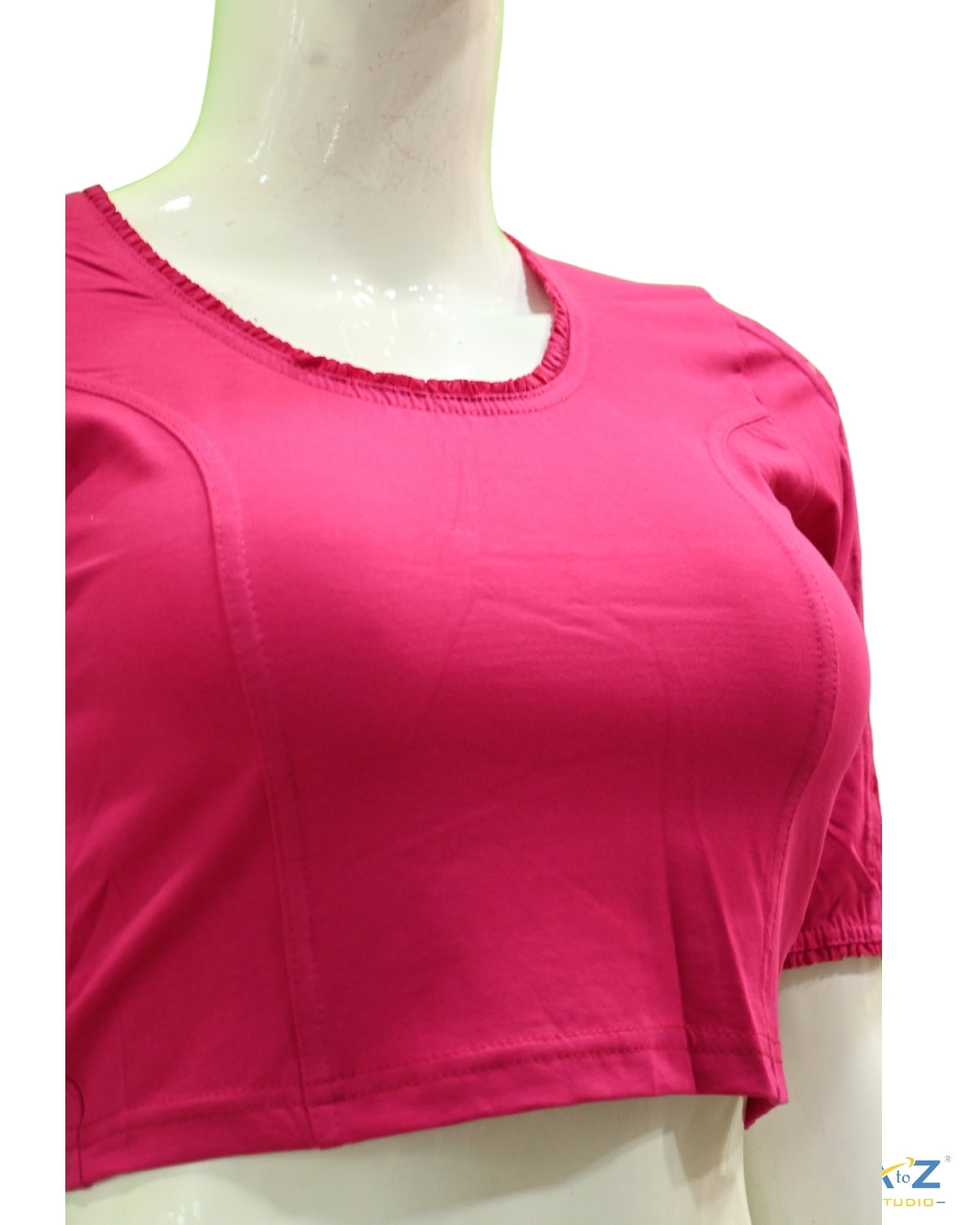 Rani Cotton Lycra Blouse with Netted Flower Design
