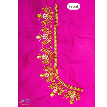 Fandango Silk Blouse Piece With Aari Work