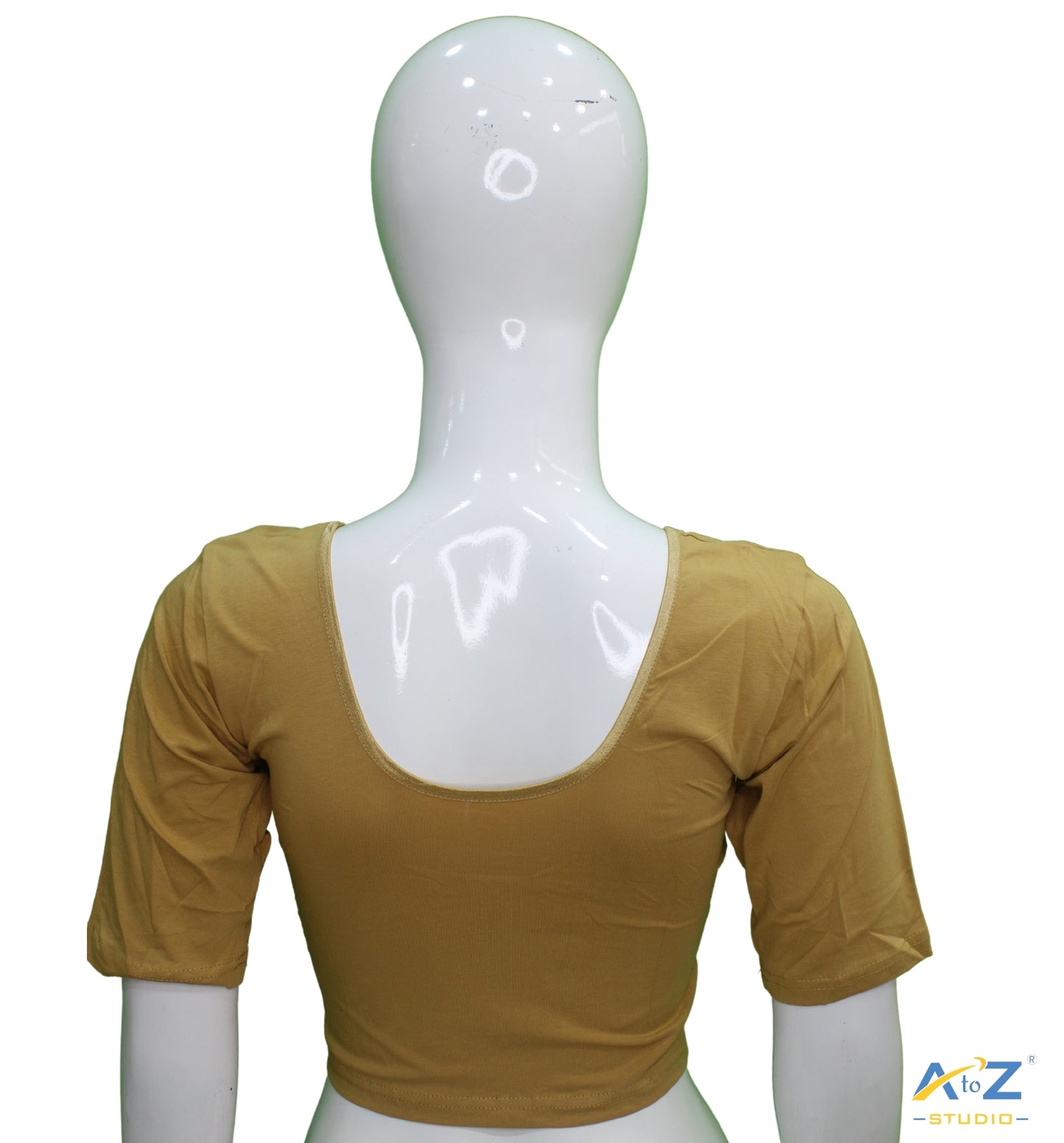 Dark Chiku Cotton Lycra Blouse - Plain