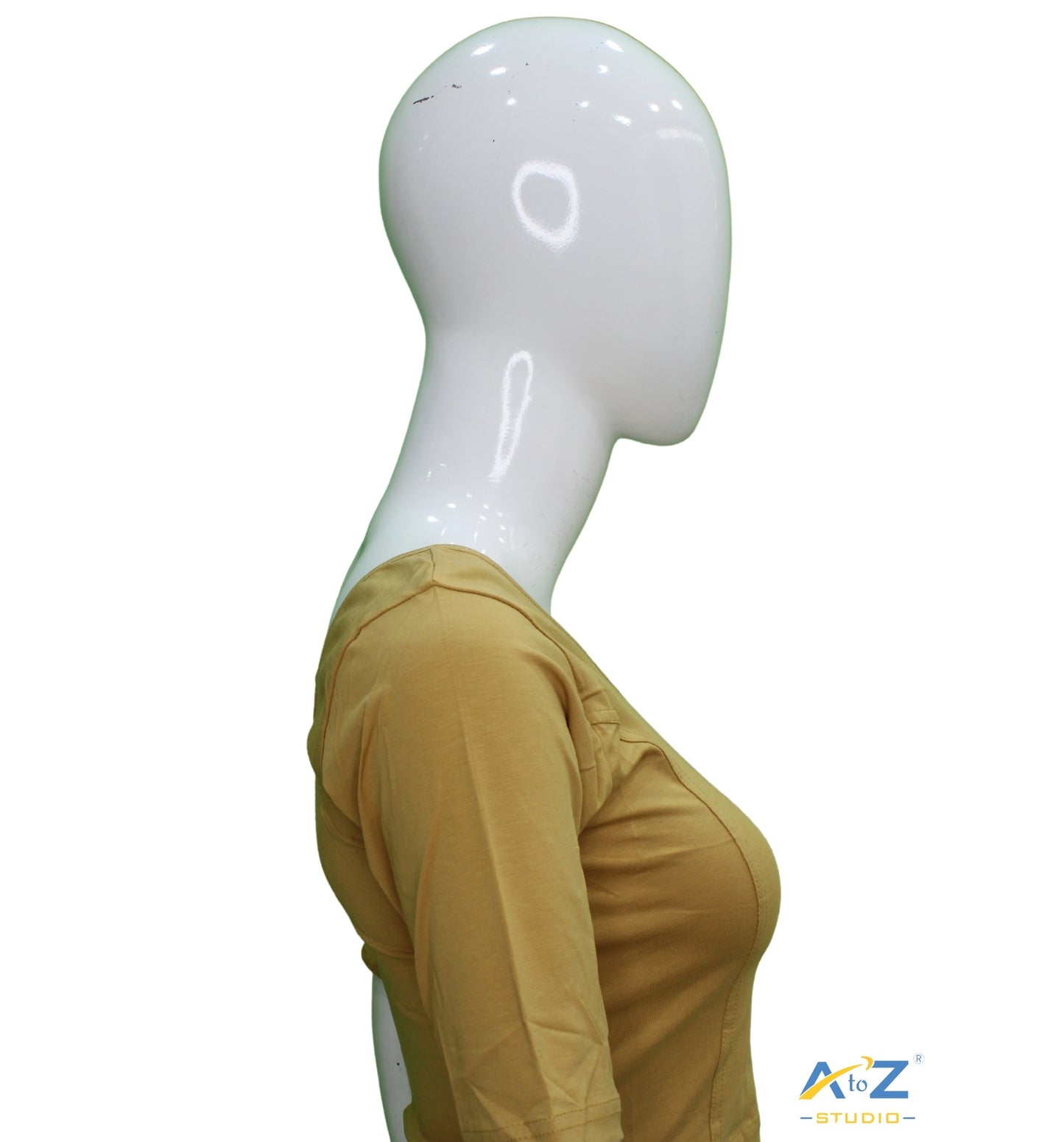 Dark Chiku Cotton Lycra Blouse - Plain