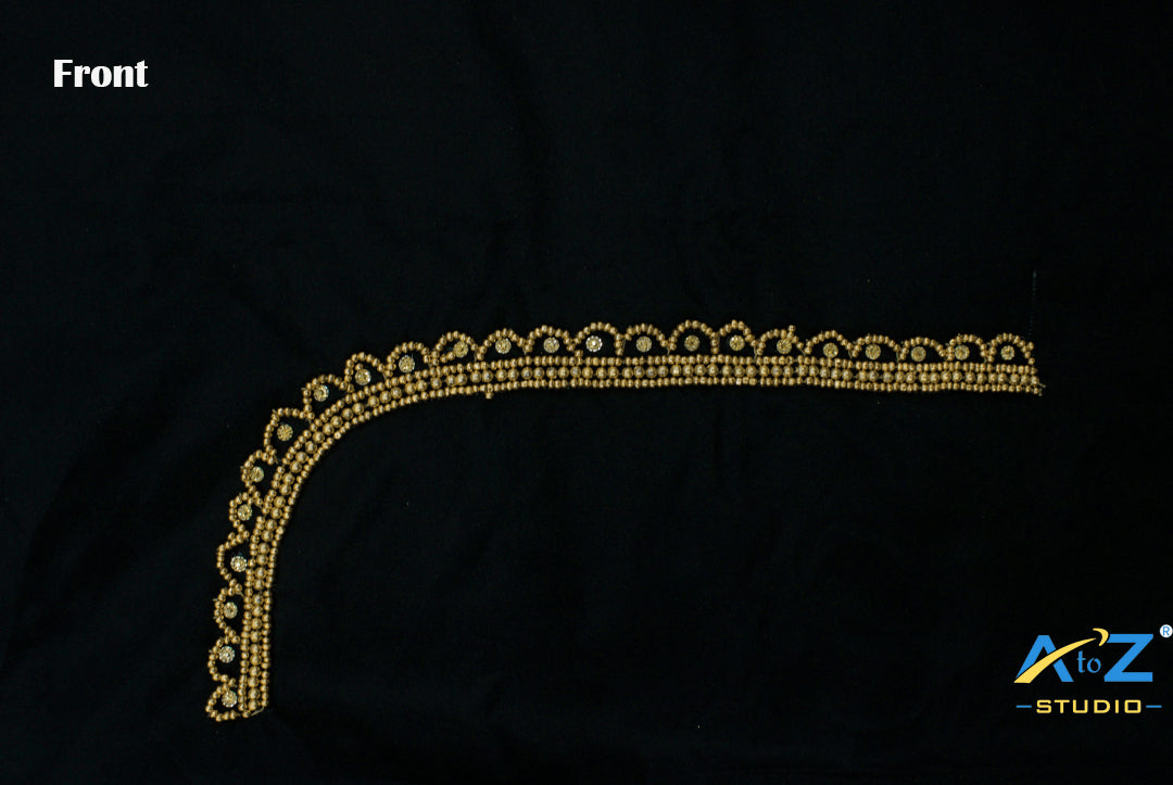 Black Silk Blouse Piece With Aari Work