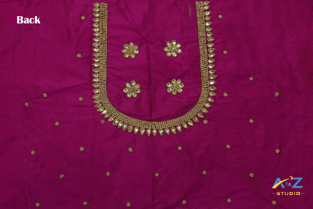 Fandango Silk Blouse Piece With Aari Work