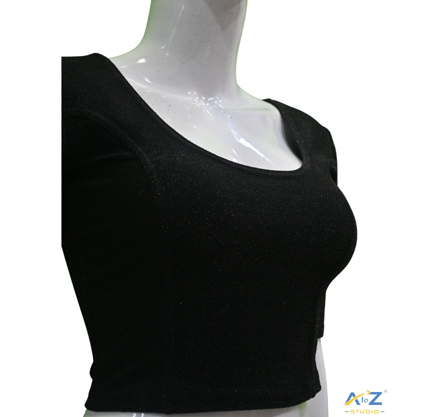 Black Metallic Lycra Shiny Elbow Sleeves
