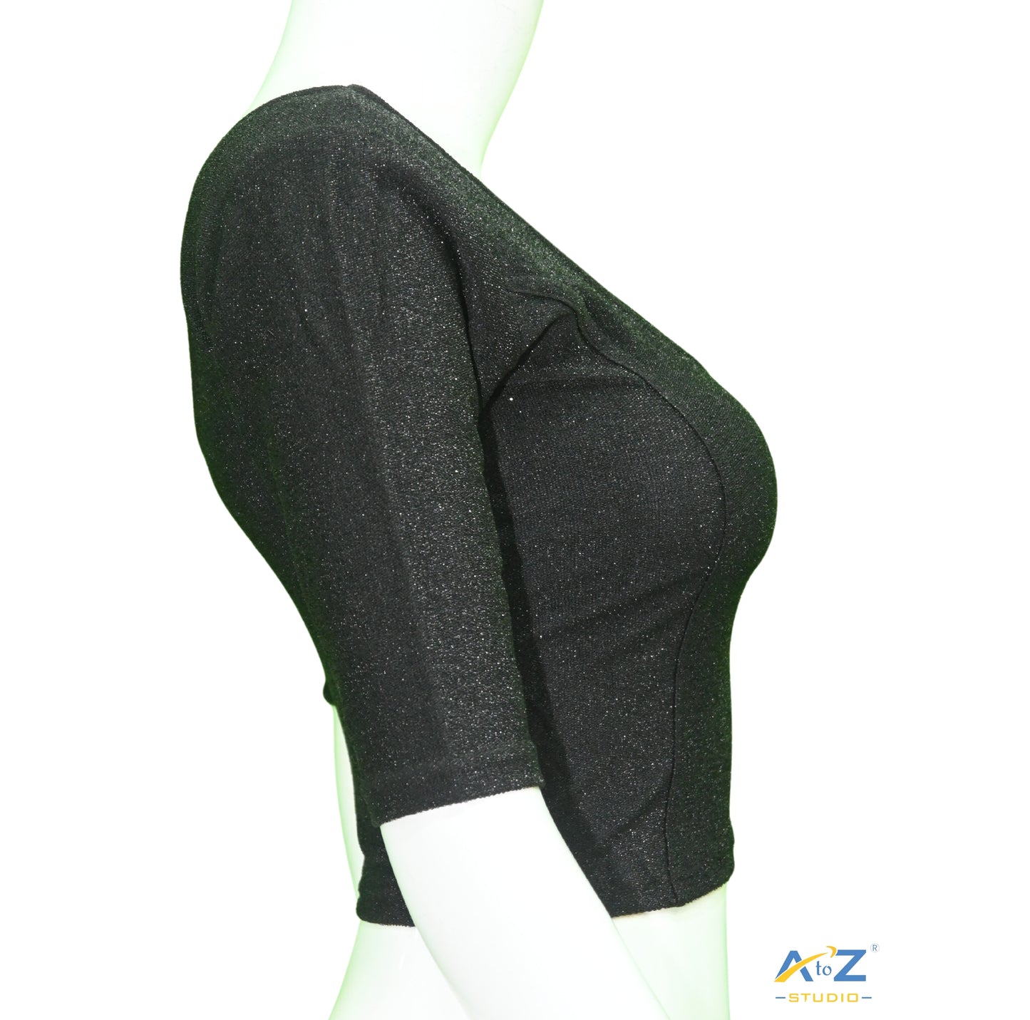 Black Metallic Lycra Shiny Elbow Sleeves