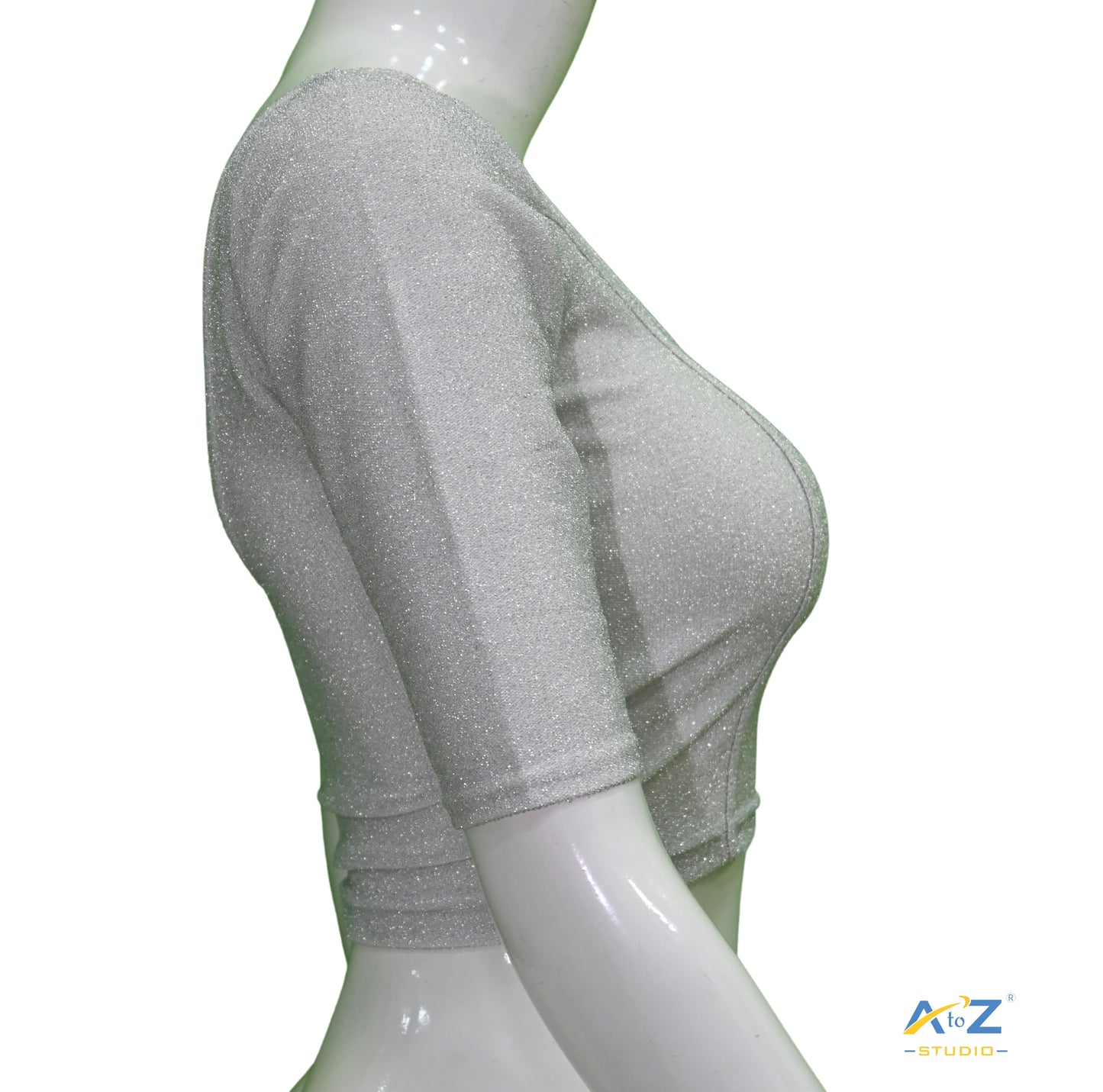 Silver Metallic Lycra Shiny Elbow Sleeves