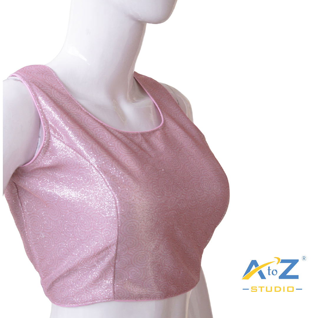 Sparkling Light Pink Sleeveless Blouse