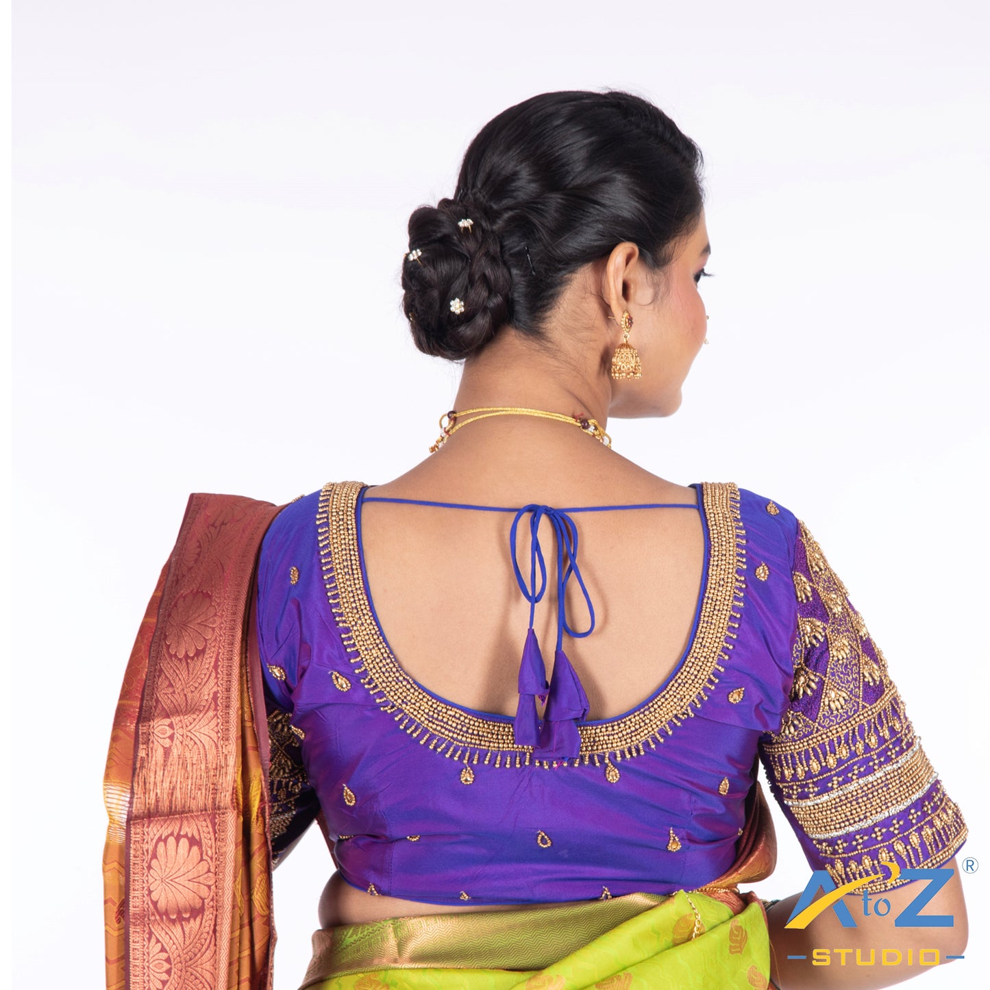 Purple Tissue Cloth Blouse with Kite Design