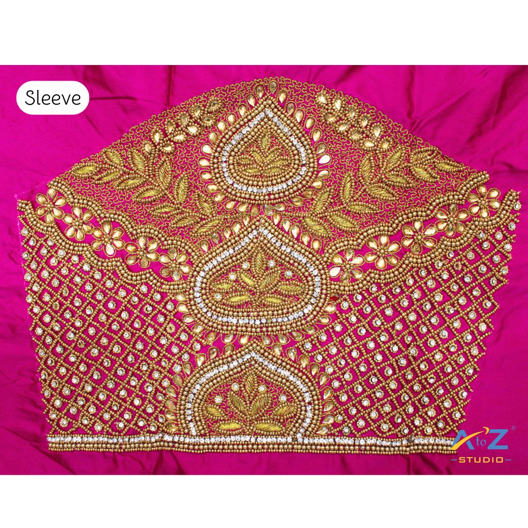 Fandango Silk Blouse Piece With Aari Work