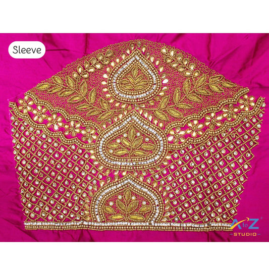 Fandango Silk Blouse Piece With Aari Work