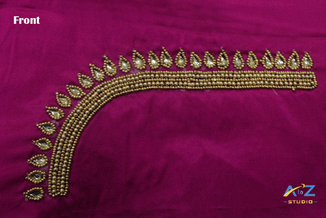 Fandango Silk Blouse Piece With Aari Work