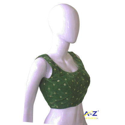Mehandi Green Elegance Raw Silk Blouse