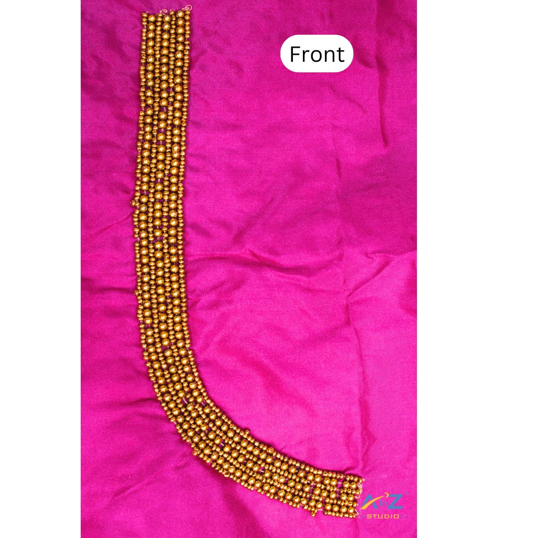 Fuchsia Silk Blouse Piece With Aari Work