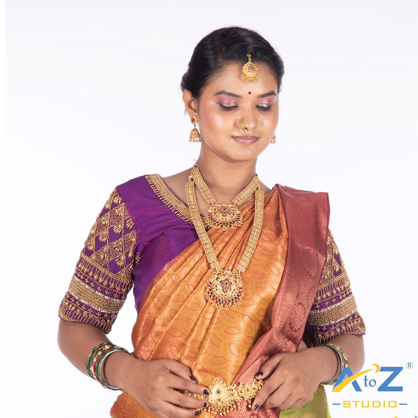 Bright purple Silk Cloth Blouse with Kite Design