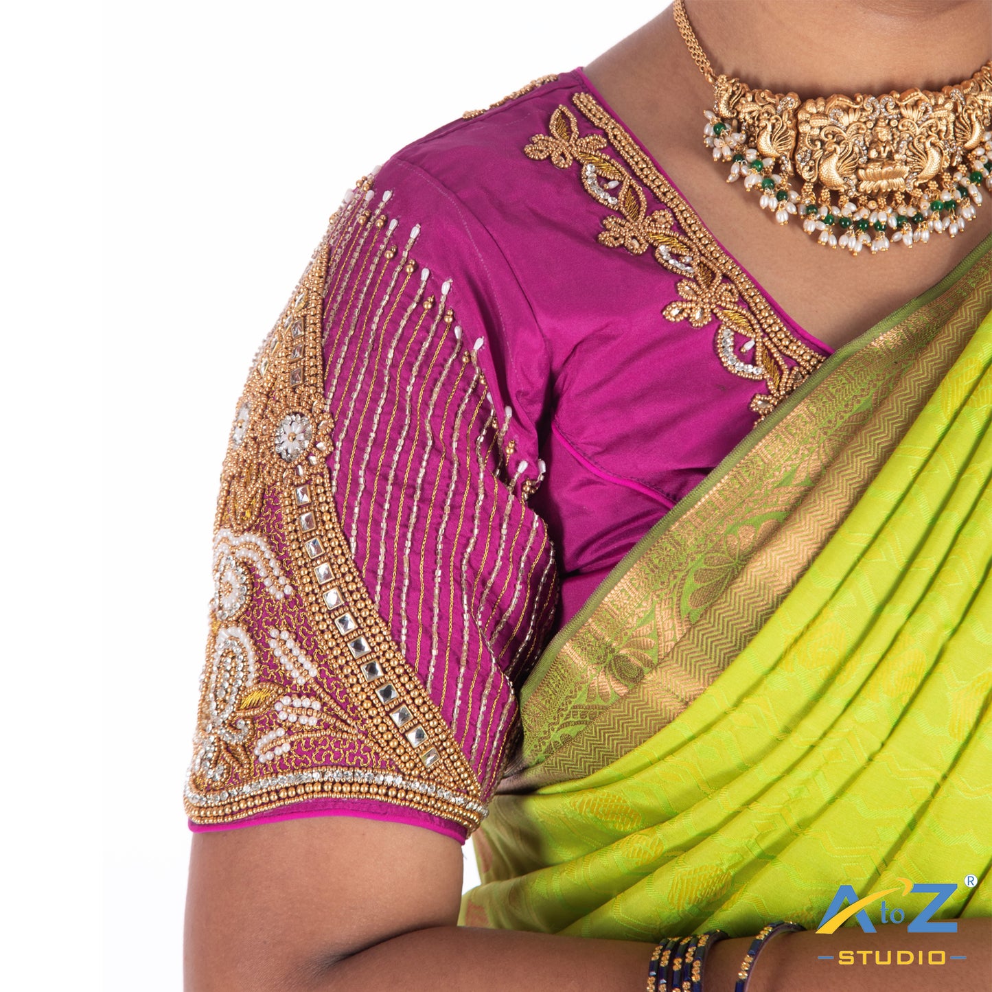 "Luxury Purple Silk   Cloth Blouse with Bird design Design"