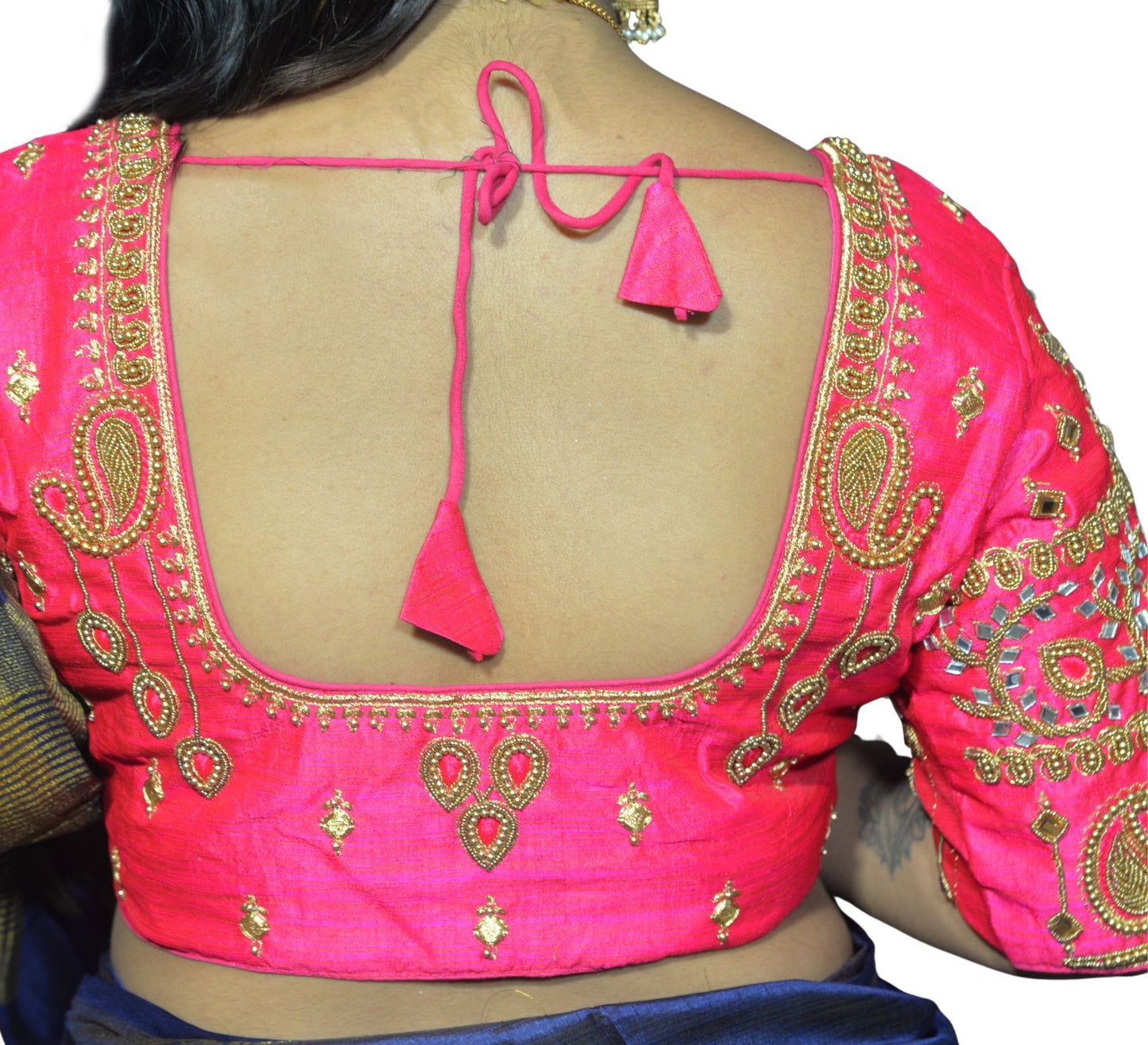 Rani Blouse with Kite & Mango Motifs, Dual Embroidery