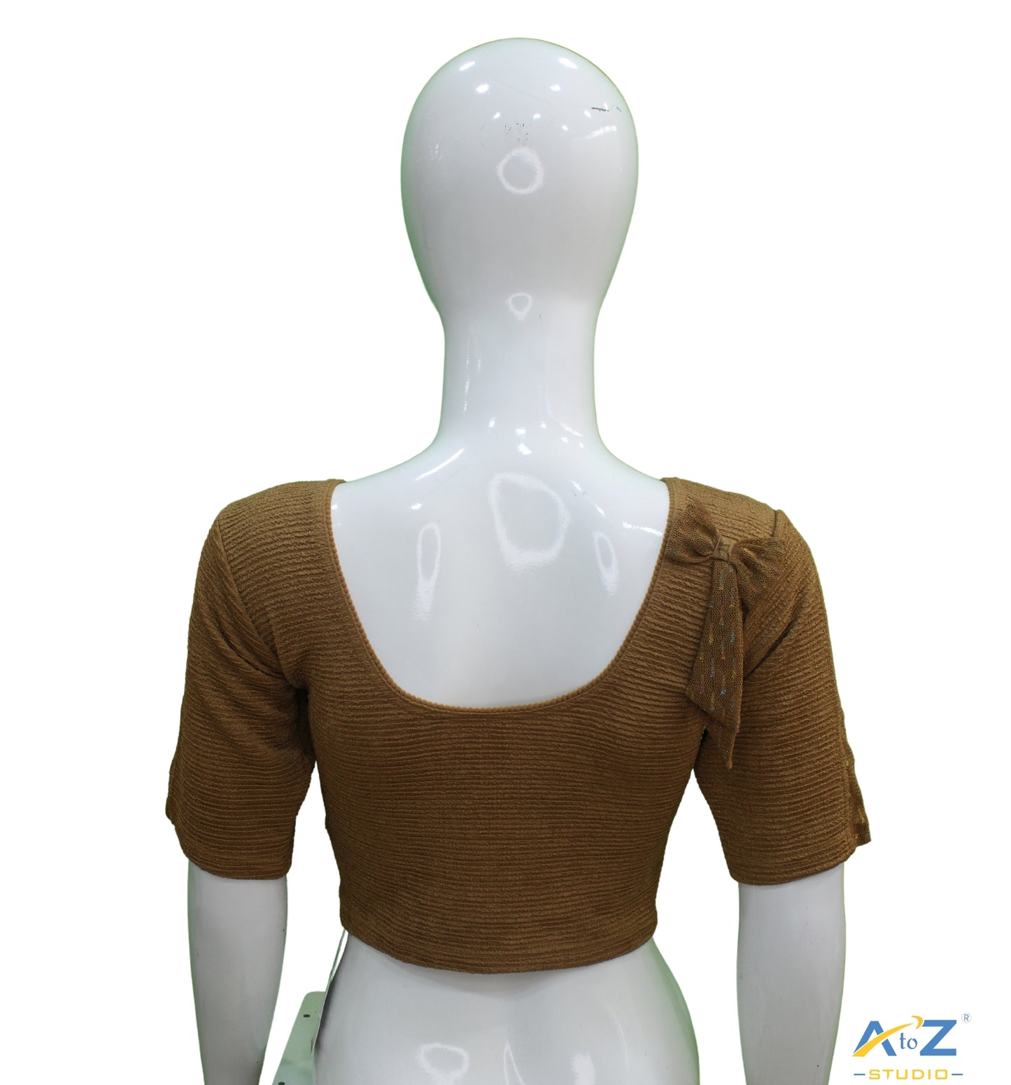 Light Coffee Crush Blouse with Tissue Lines