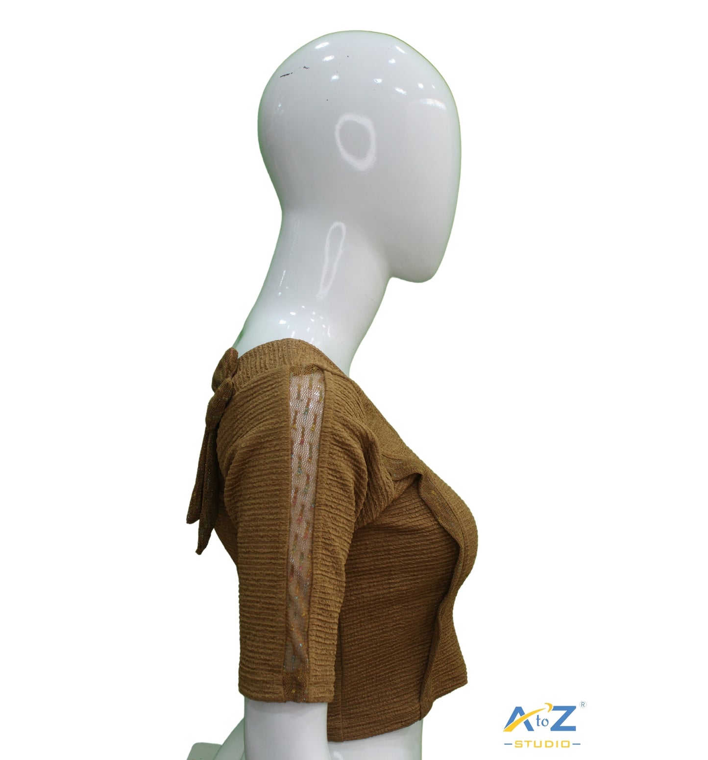 Light Coffee Crush Blouse with Tissue Lines
