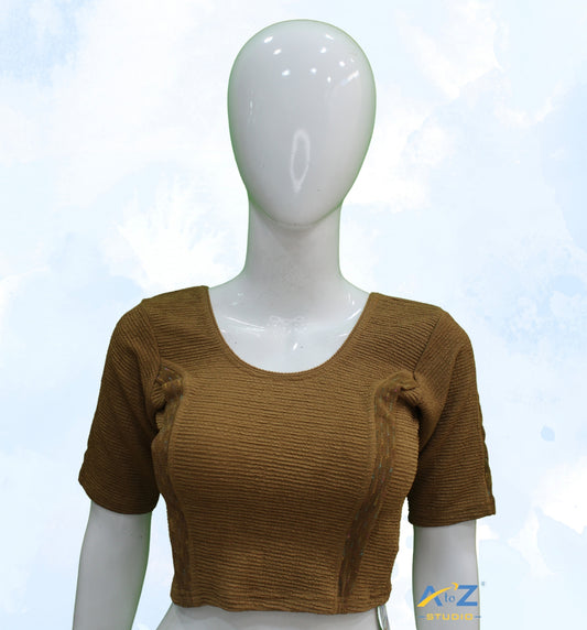 Light Coffee Crush Blouse with Tissue Lines