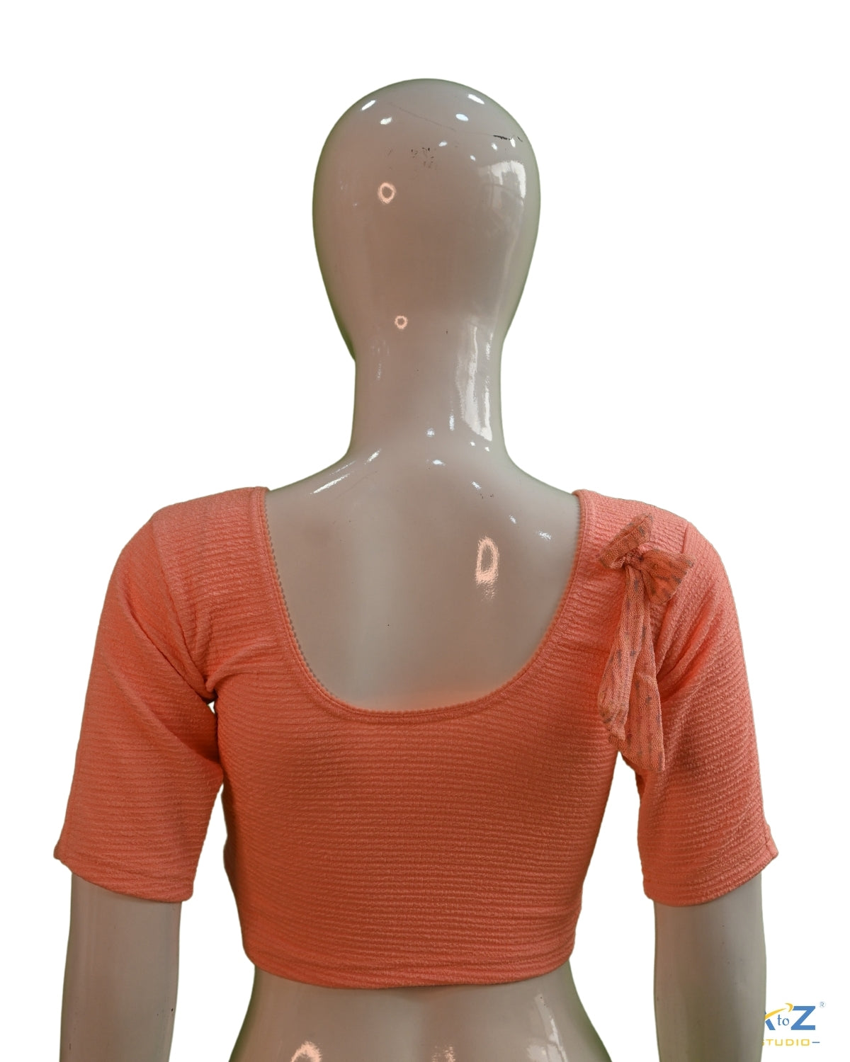 Light Peach Crush Blouse with Tissue Lines