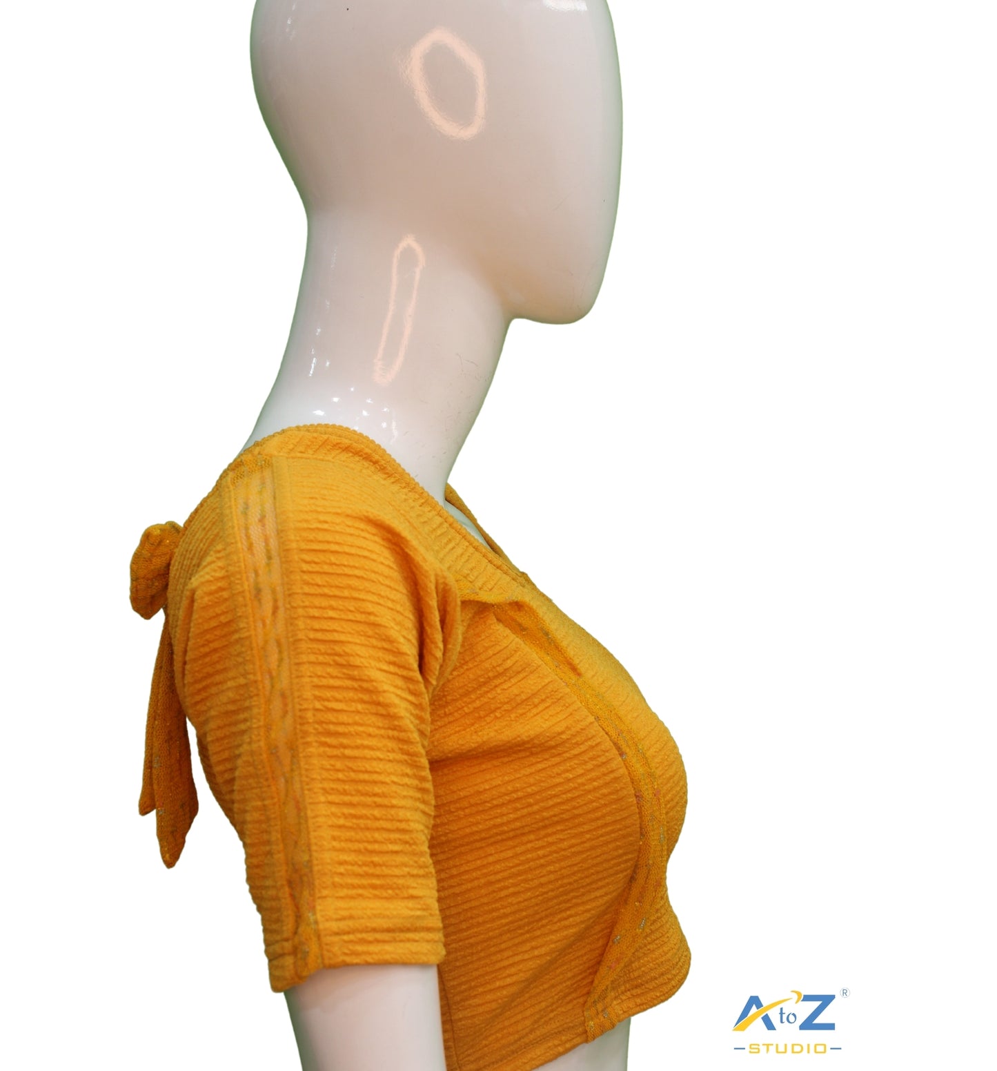 Mango Crush Blouse with Tissue Lines