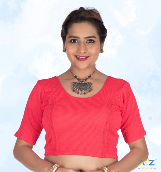 Tomato Crush Blouse with Tissue Lines