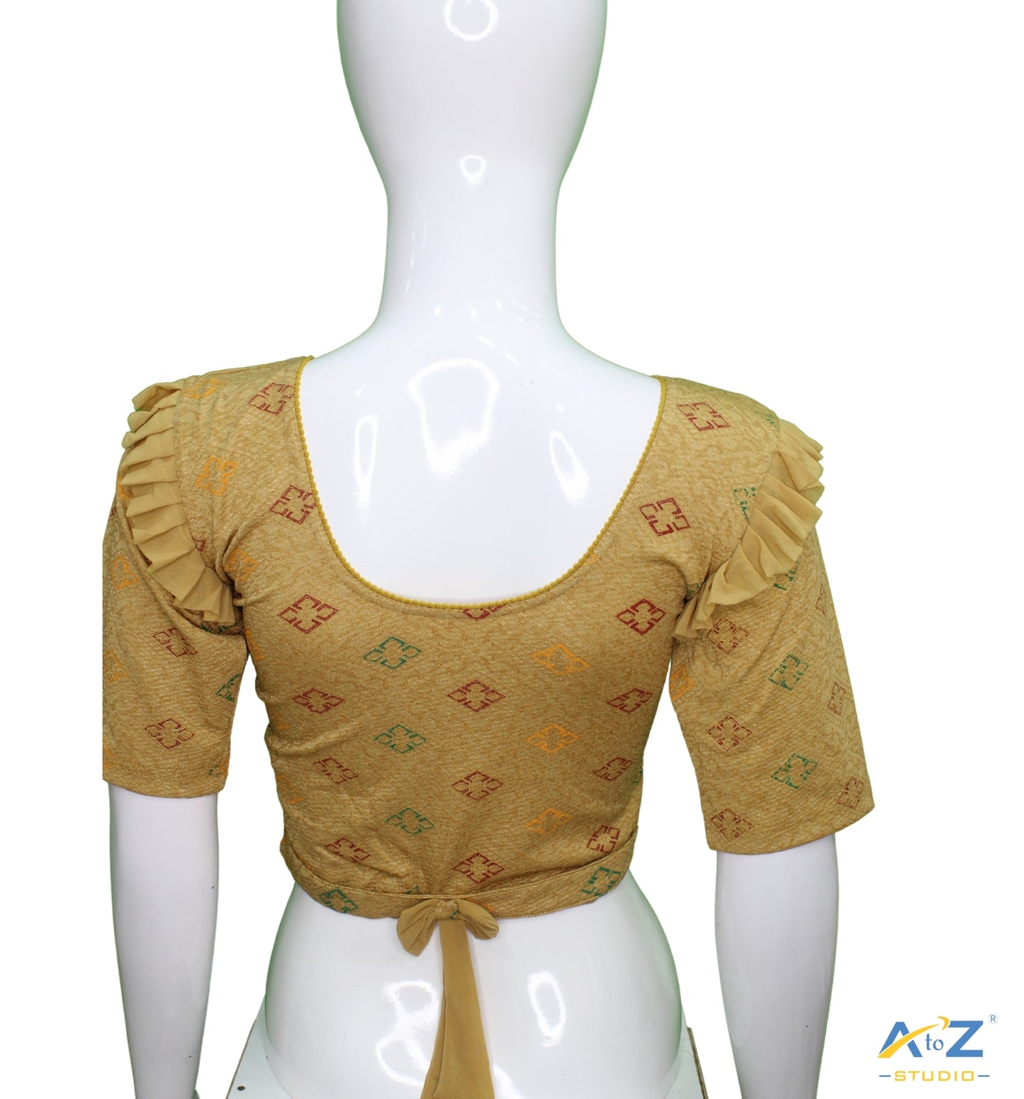 Dark Chiku Crush Blouse with Kite Print