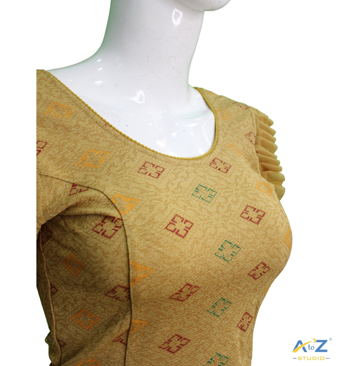 Dark Chiku Crush Blouse with Kite Print