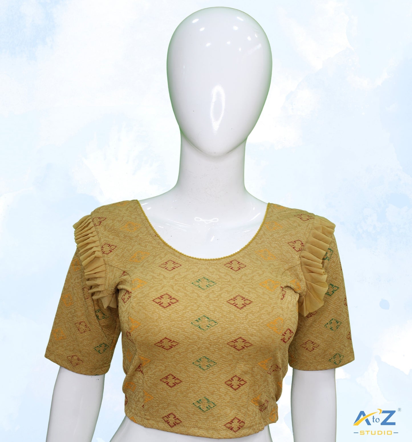 Dark Chiku Crush Blouse with Kite Print