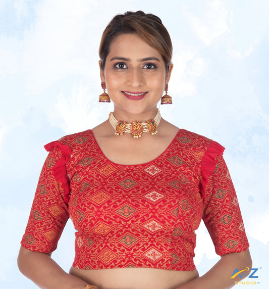 Red Crush Blouse with Kite Print