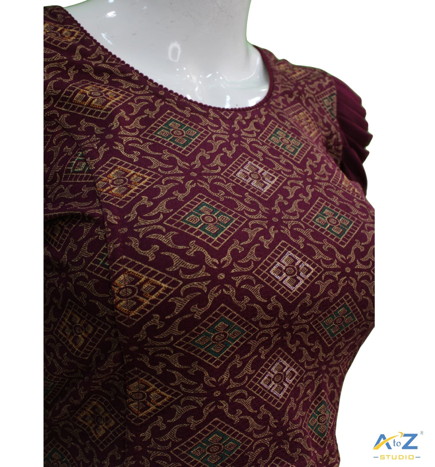 Wine  Crush Blouse with Kite Print